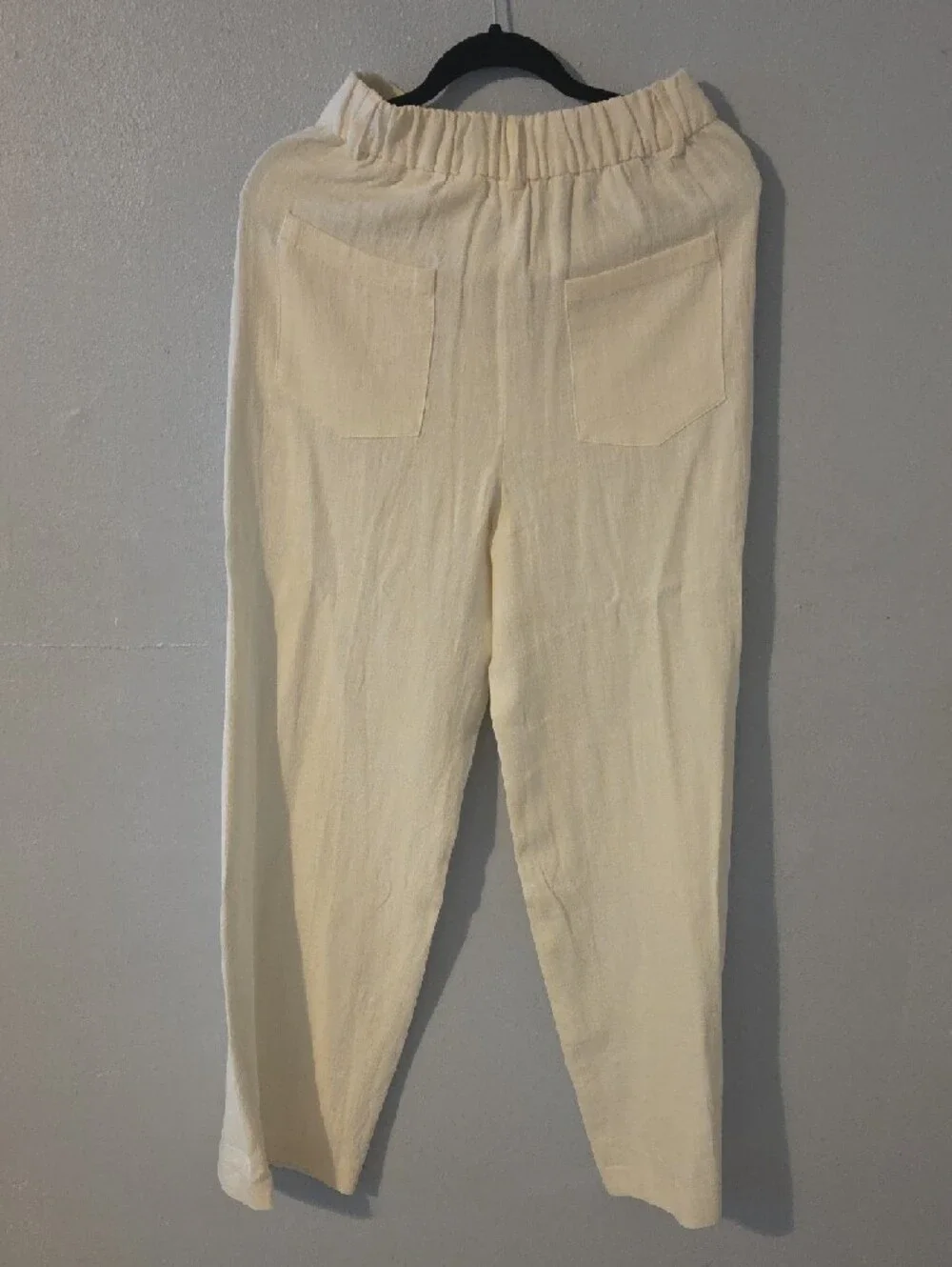Zara Cream Linen Blend Pants Size M